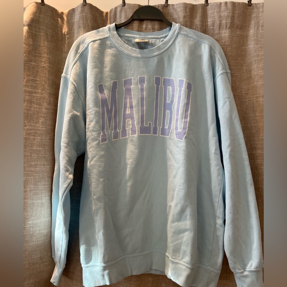 Sky Blue Malibu Print Sweatshirt
